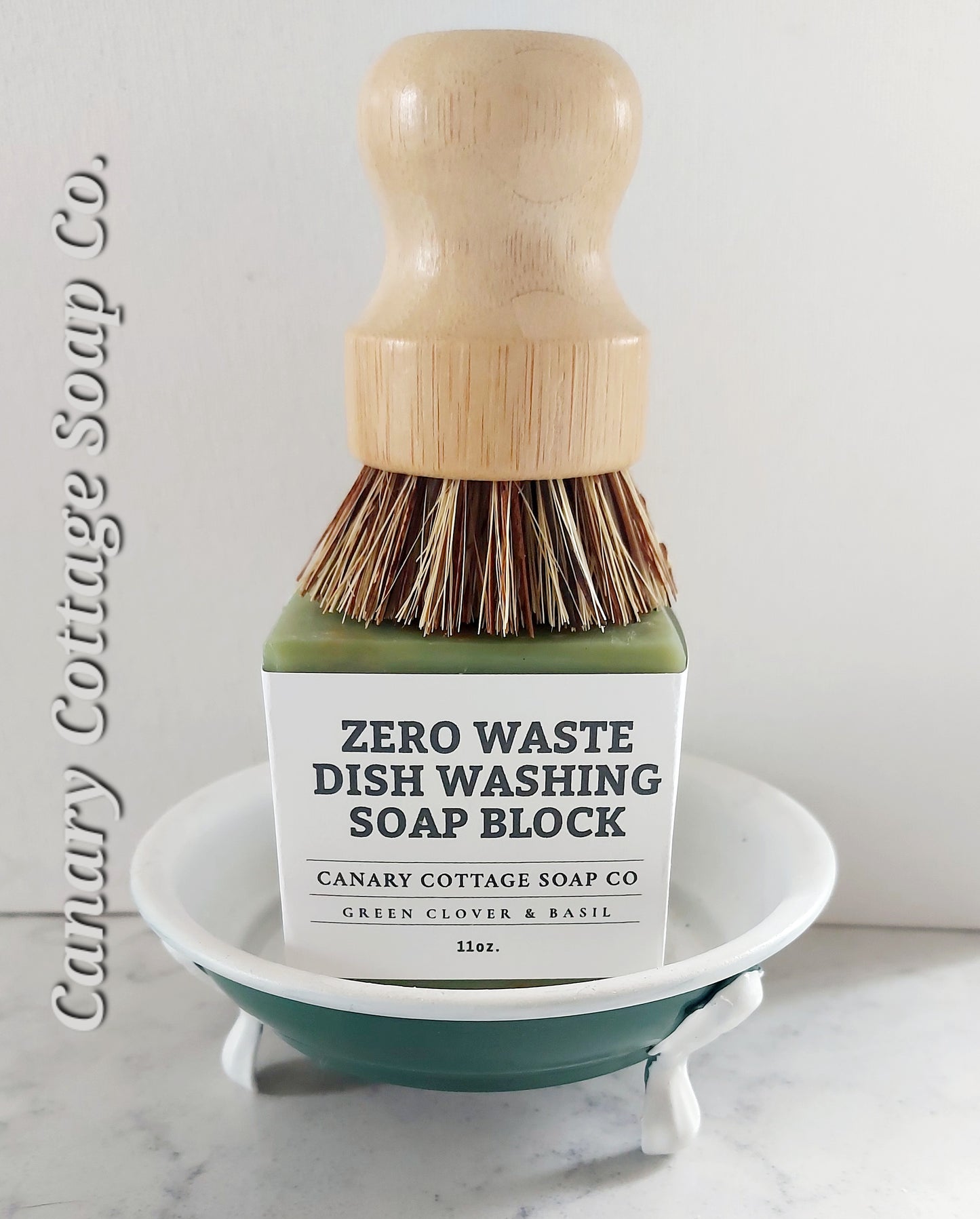 DISH WASHING SOAP BLOCK & SCRUB BRUSH   11.oz - Zero Waste Eco Friendly